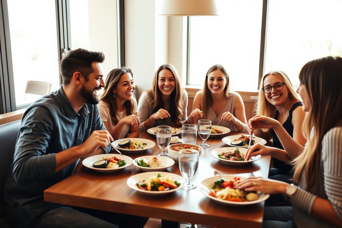Gruppe beim gemeinsamen Essen